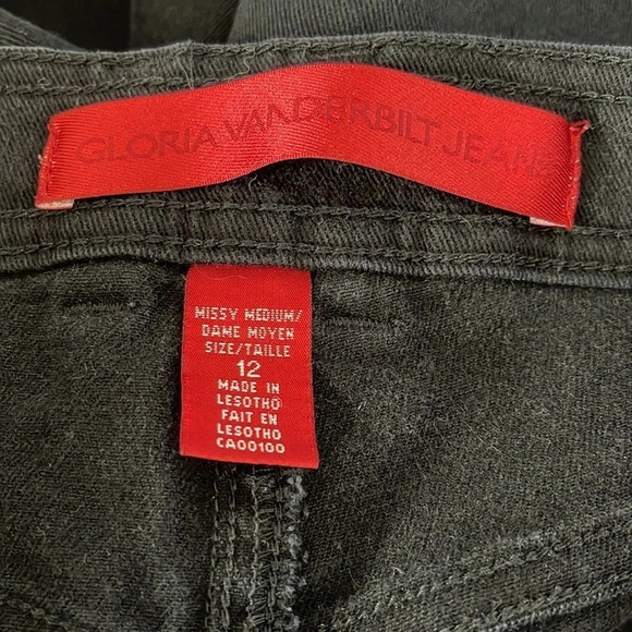 VINTAGE Super High Waisted Black Jeans Mom Black Denim Gloria Vanderbilt 31 - Picture 9 of 14